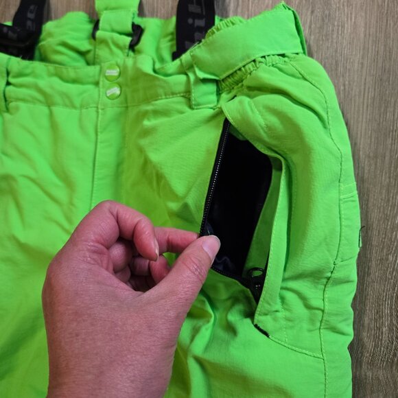 PHIBEE Kid's Lg Water/Wind Proof Breathable Polyester Snow Ski Pants Neon Green - Picture 10 of 14